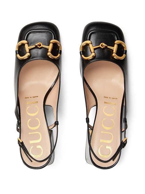 gucci baby horsebit slingback platform pump|gucci horsebit pump.